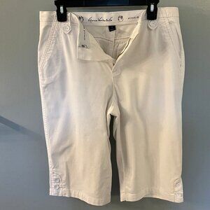 Gloria Vanderbilt Stretch Waistband White Capri Sz 10